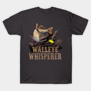 Walleye Whisperer Fishing Design T-Shirt